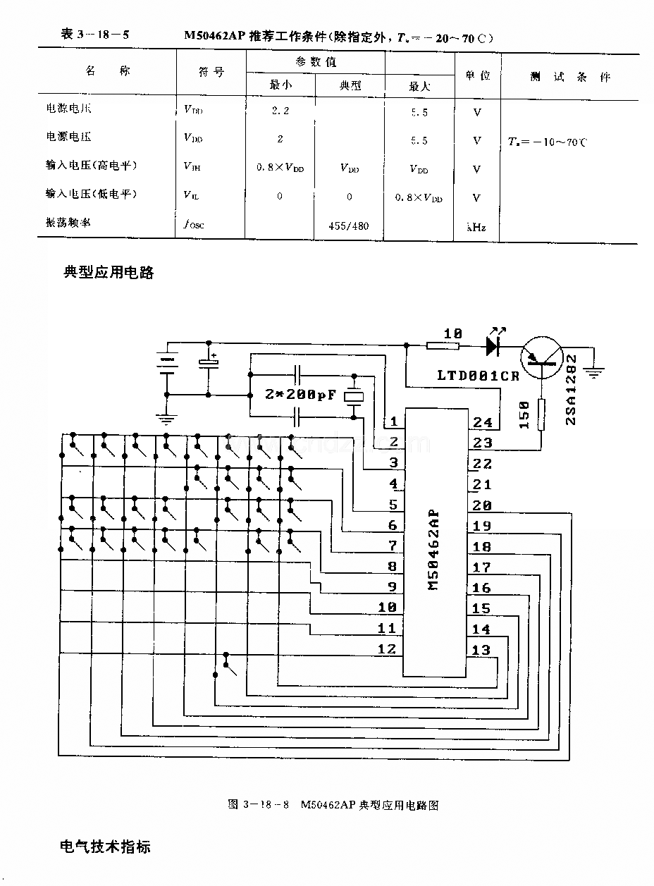 M50462AP (电视机)红外线遥控发射微处理器