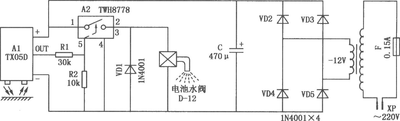 TX05D构成的家用自动水龙头