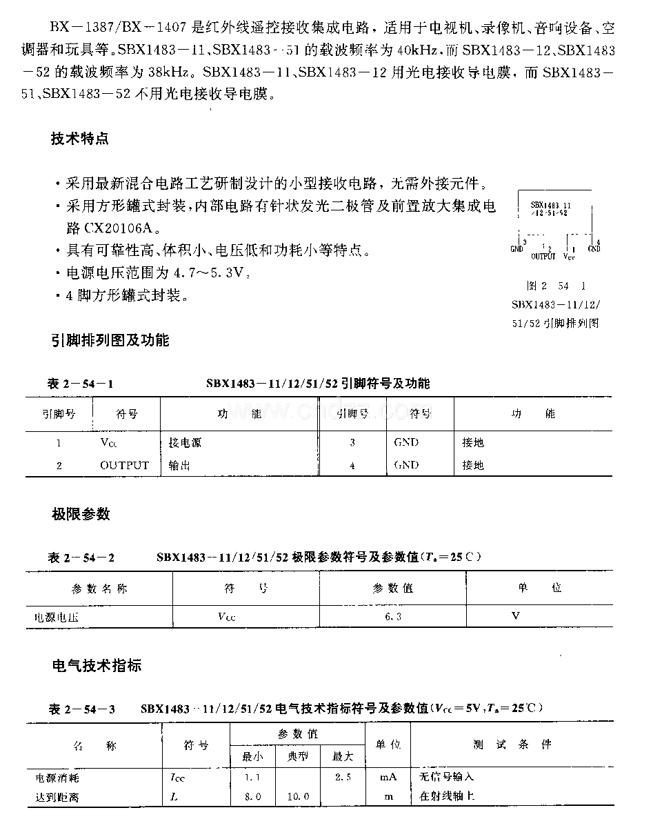 SBX1483—11／12／51／52 (电视机、录像机、音响设备、空调器和