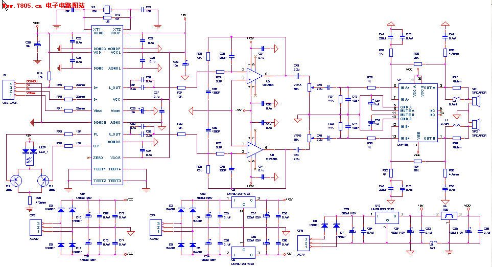USB音箱，新增加HI-FI级USB AUDIO PCB