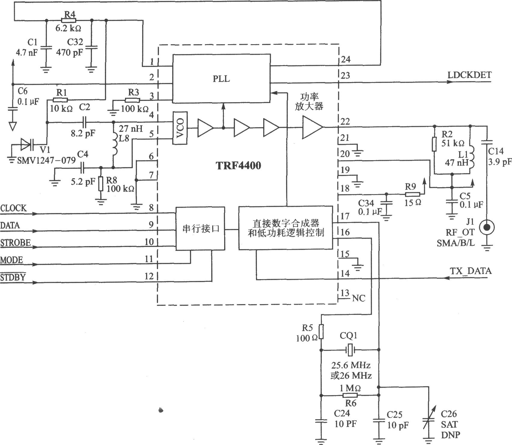 TRF4400 FM/FSK 433 MHz发射器