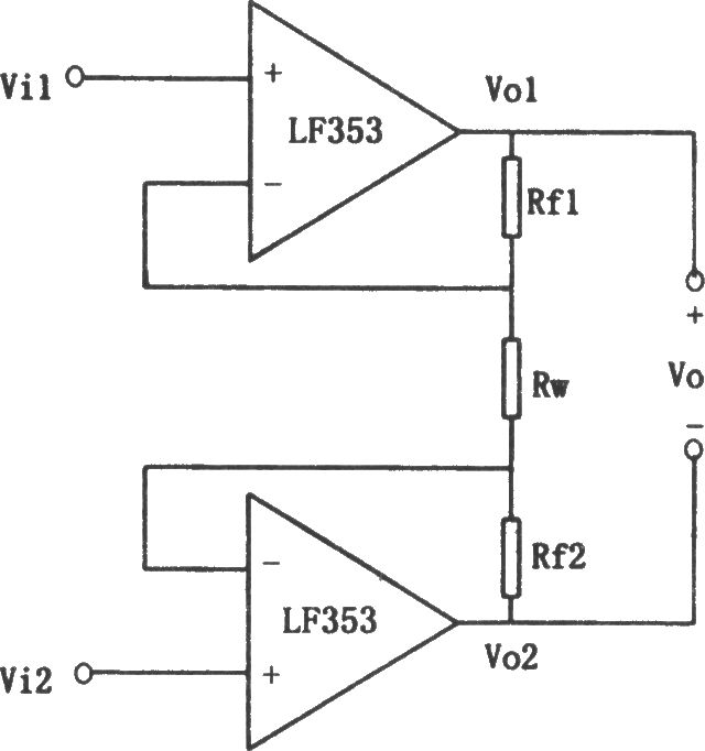 LF353构成的同相并联减法电路