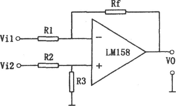LM158构成的单运放基本减法电路