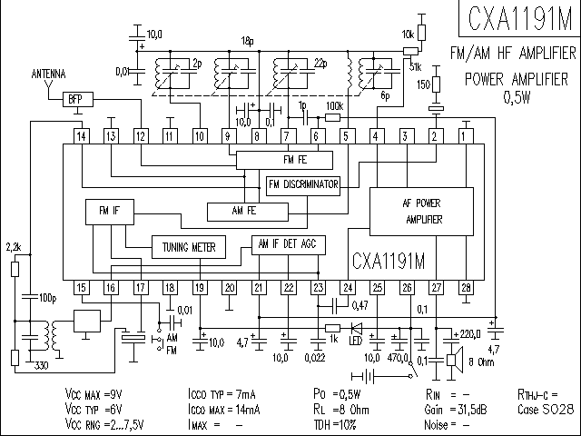 CXA1191M收音电路