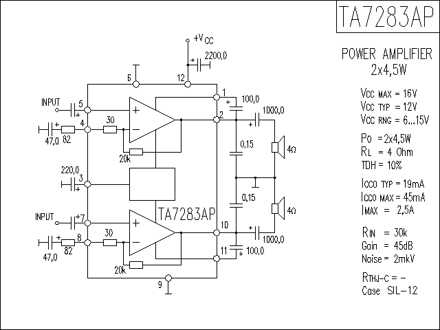TA7283AP功放电路