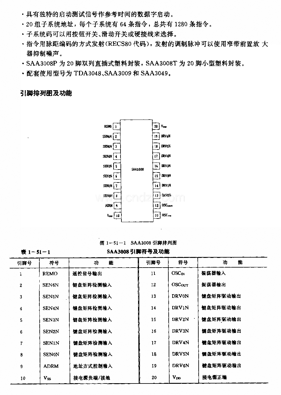 SAA3008红外线遥控发射电路