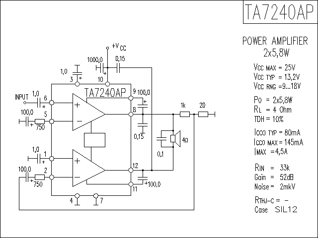 TA7240AP功放电路