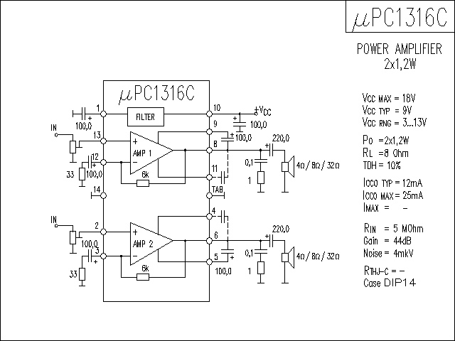 uPC1316C功放电路
