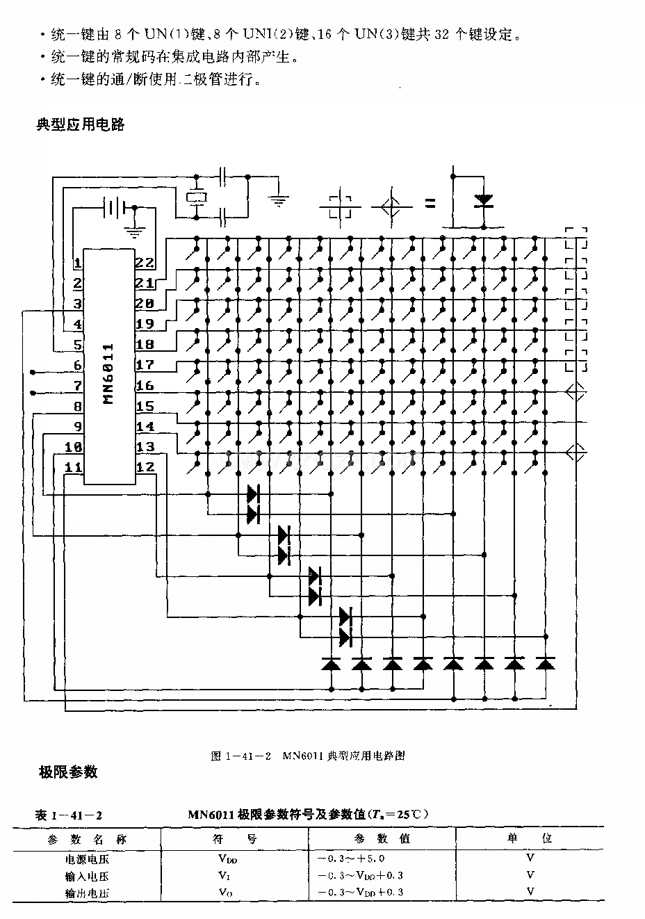 MN6011(录像机)红外线迢控发射电路