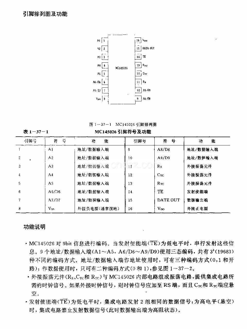 MCl45026(通用)红外线、超声波或射频遥控发射编码电路