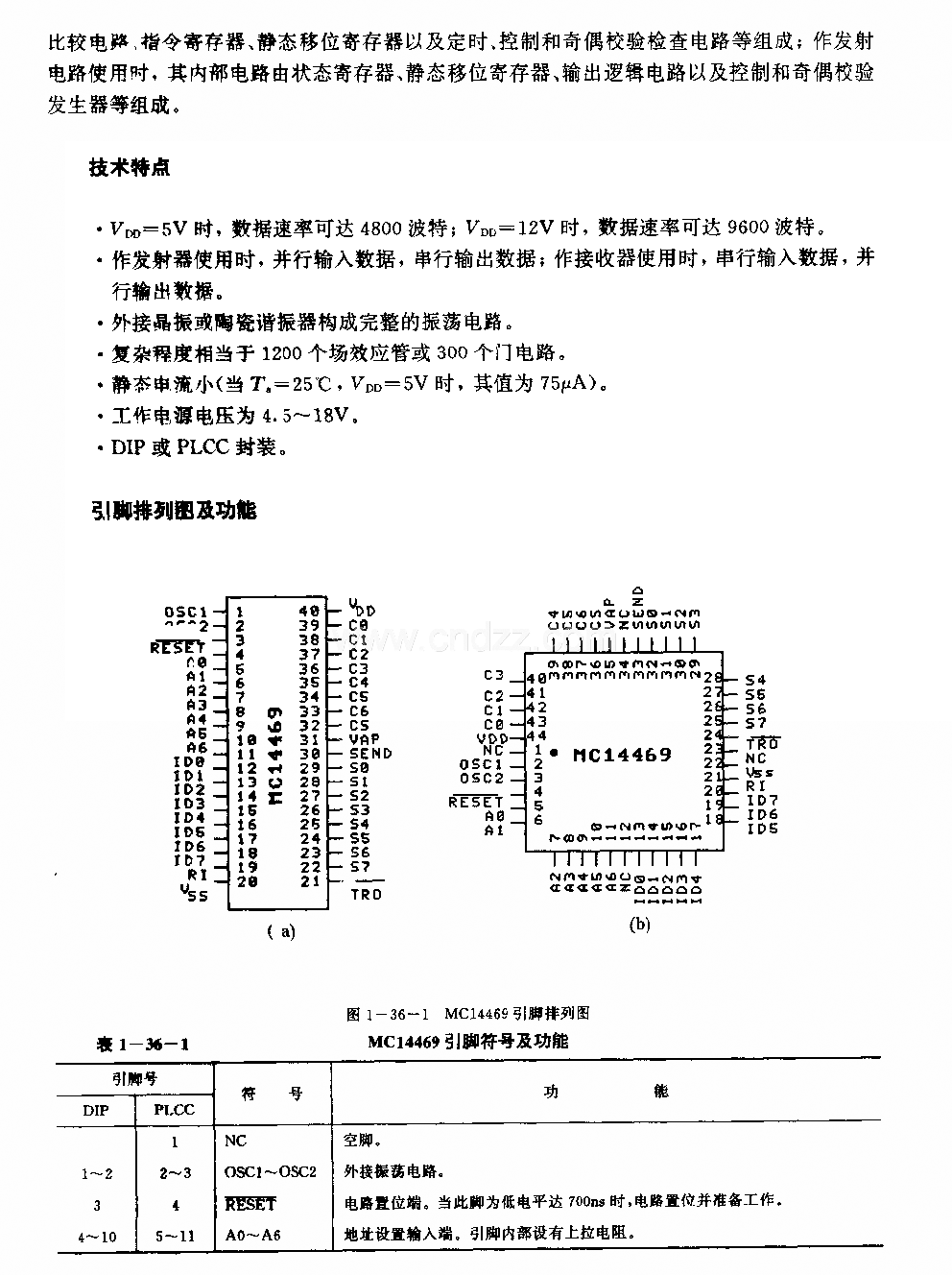 MCl4469(通用)可寻址异步发射或接收电路