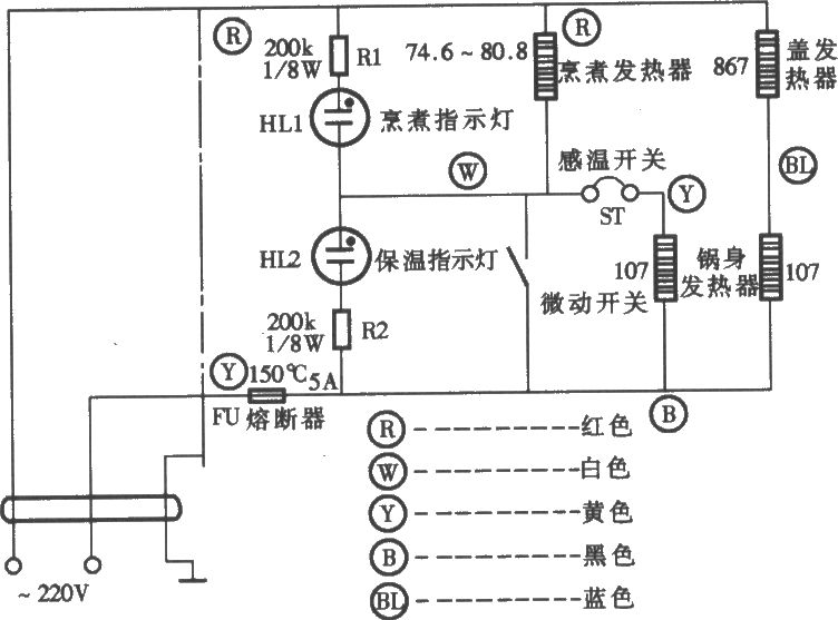 万宝CFXB50-2P电子保温式电饭锅电路