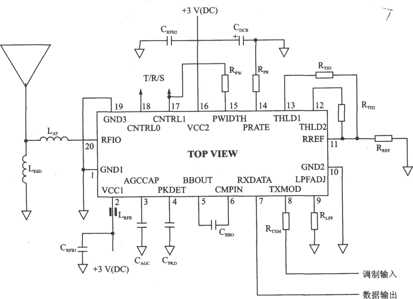 TR3001 00K/ASK 315 MHz收发器