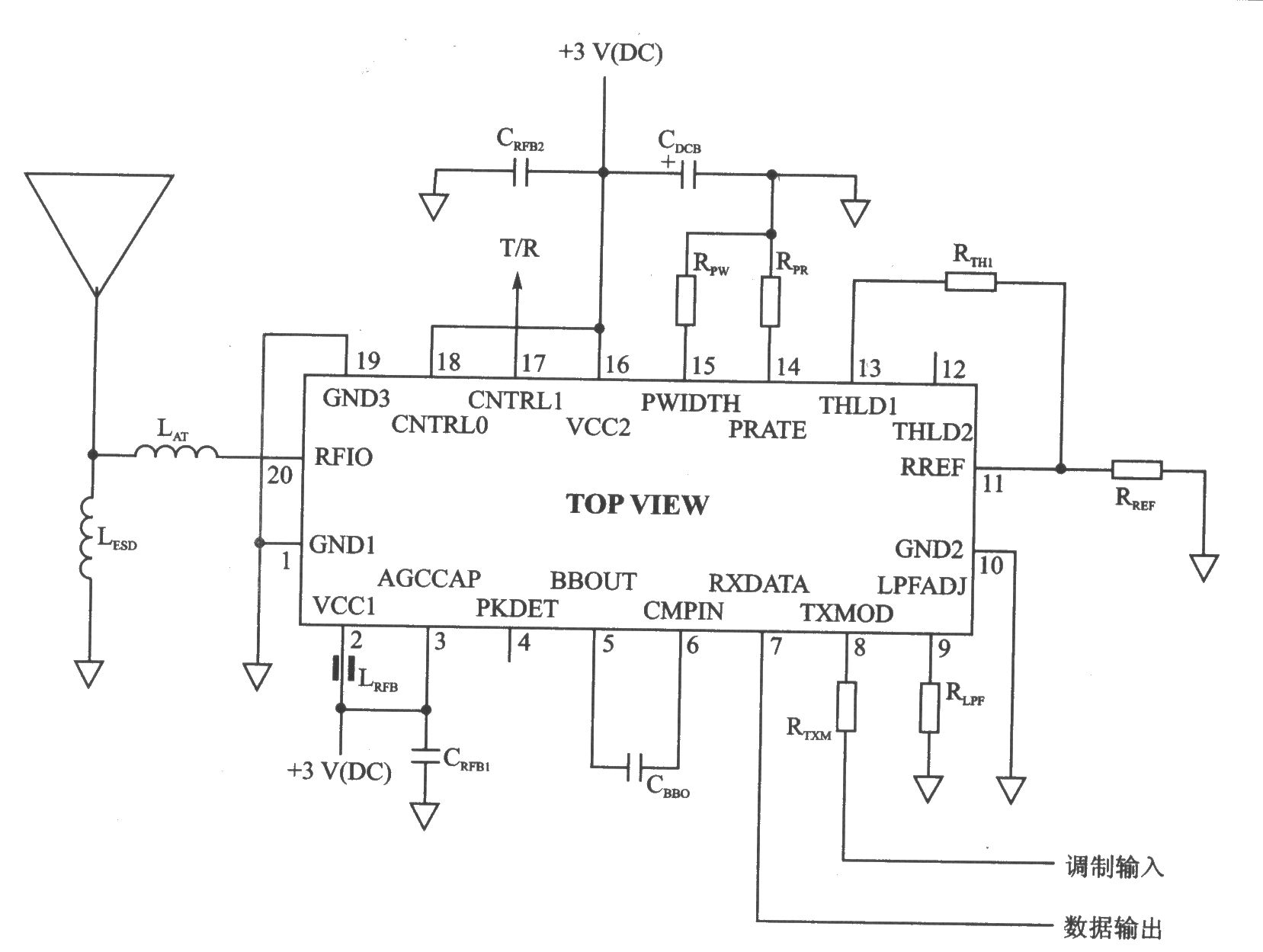 TR3001 00K/ASK 315 MHz收发器