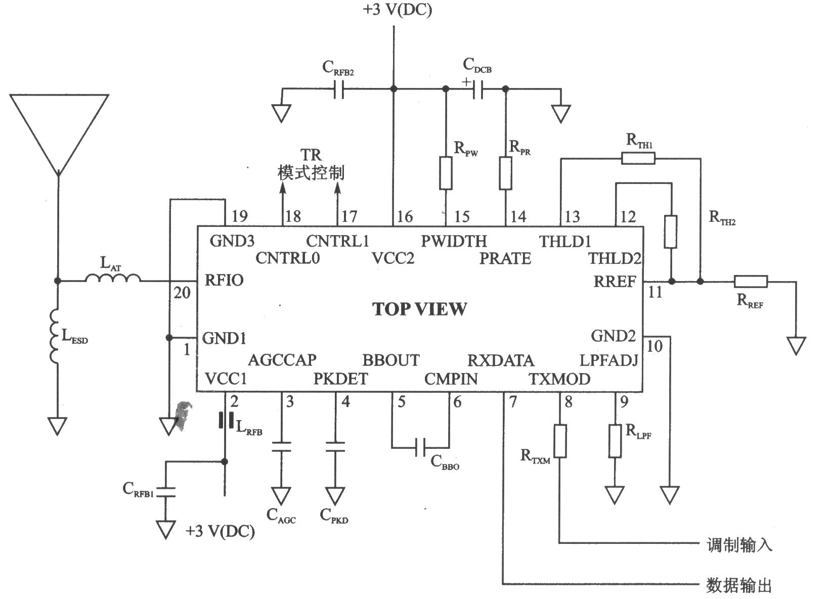 TR3003 00K/ASK 304.025～303.625 MHz收发器