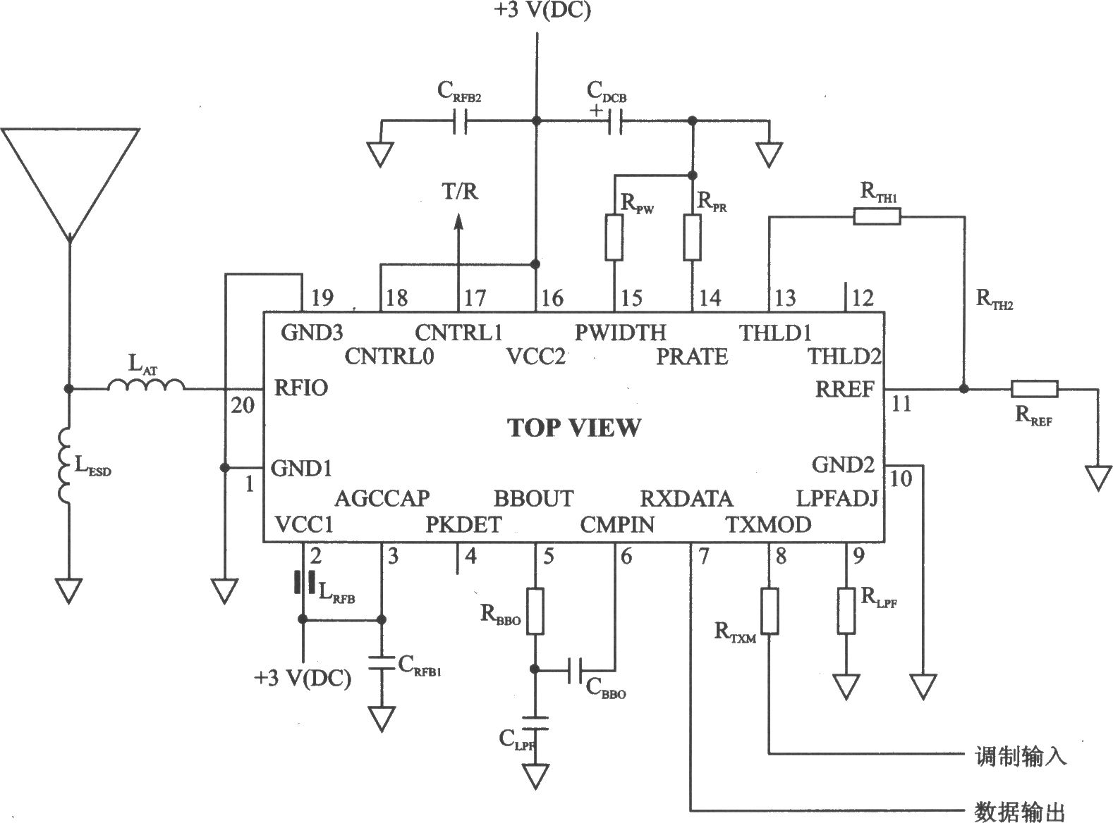 TR3003 00K/ASK 304.025～303.625 MHz收发器