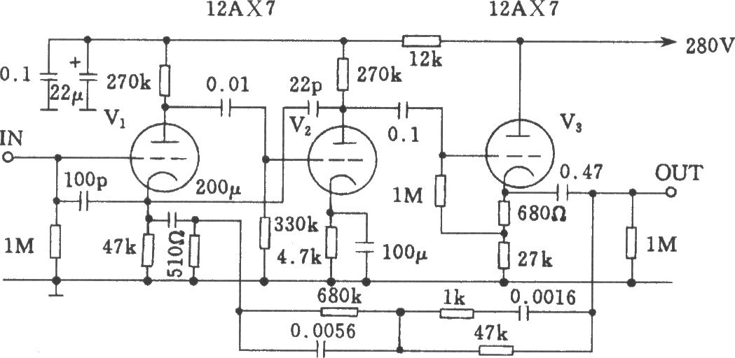 Mamn-7电子管前级均衡放大电路