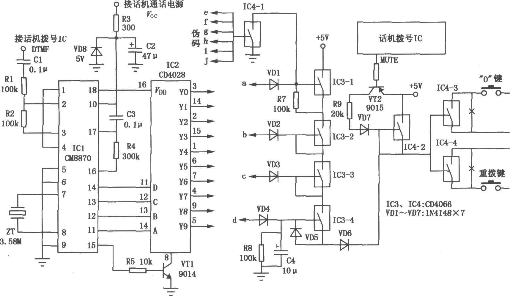 长途电话密码锁