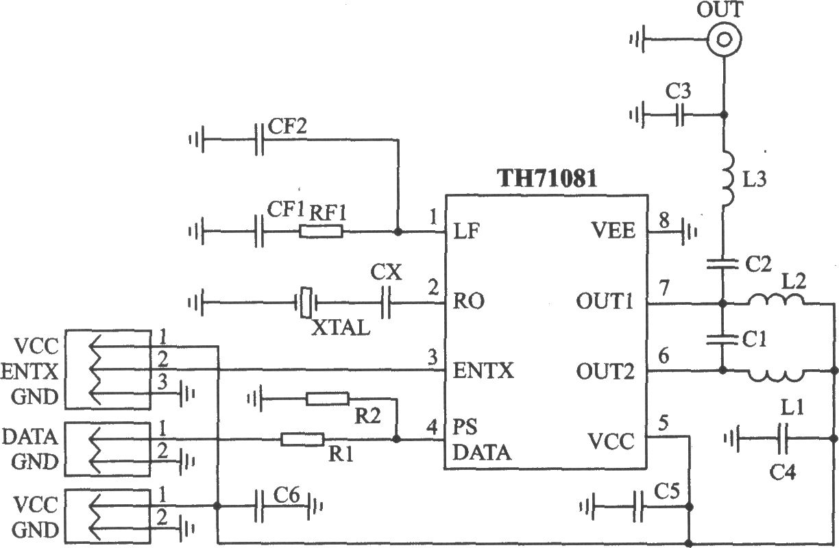 TH71081 ASK 915/868 MHz发射器