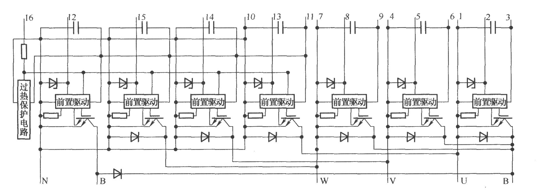 R系列IGBT-IPM的内部结构图