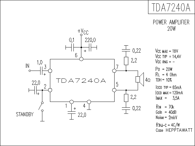 TDA7240A功放电路