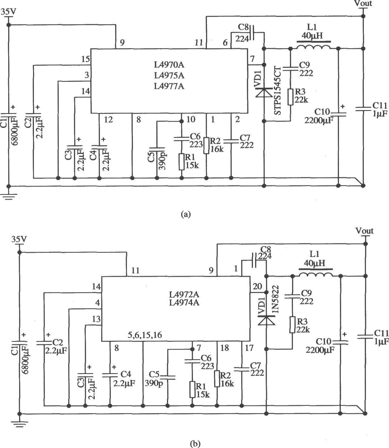 LA4970构成5.1V／10A稳压器的应用电路