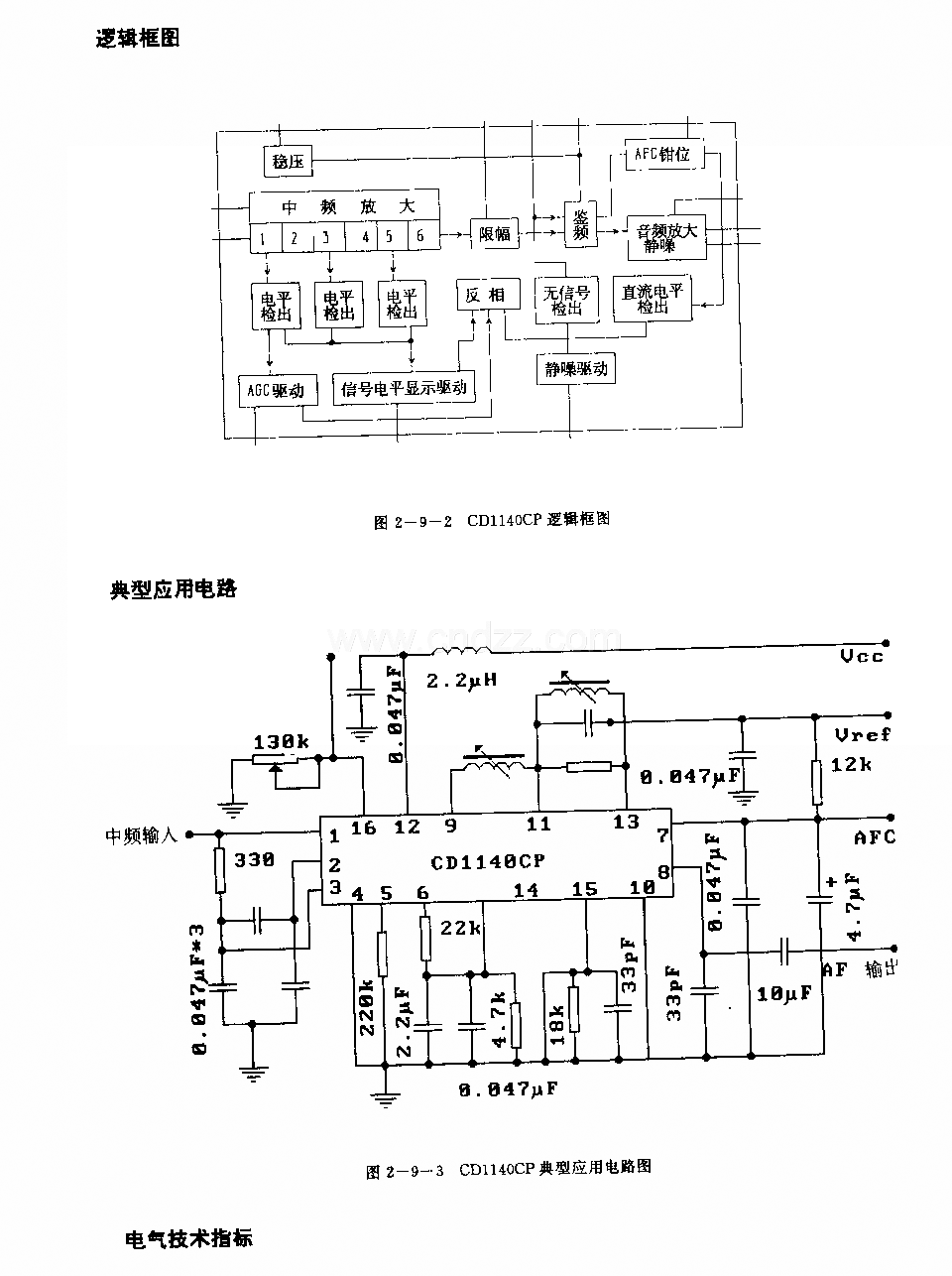 CDll4CP (音响和调频接收机)调级中额放大电路
