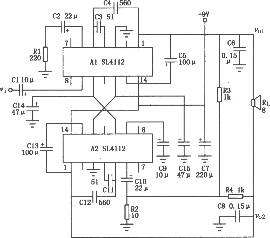 用SL4112构成的BTL电路
