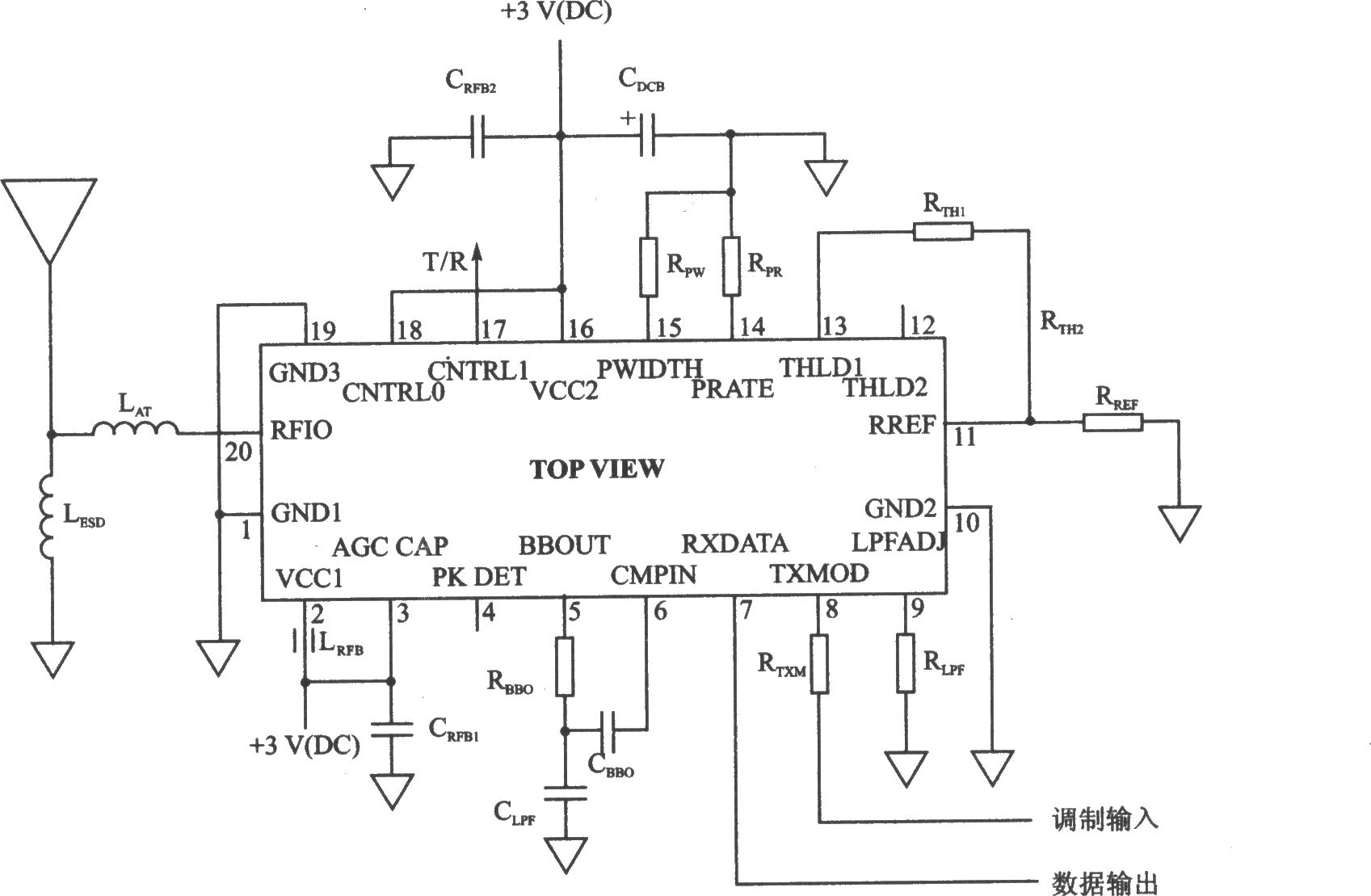 TRl000/TRl004 00K/ASK 916.50/914.00 MHz收发器