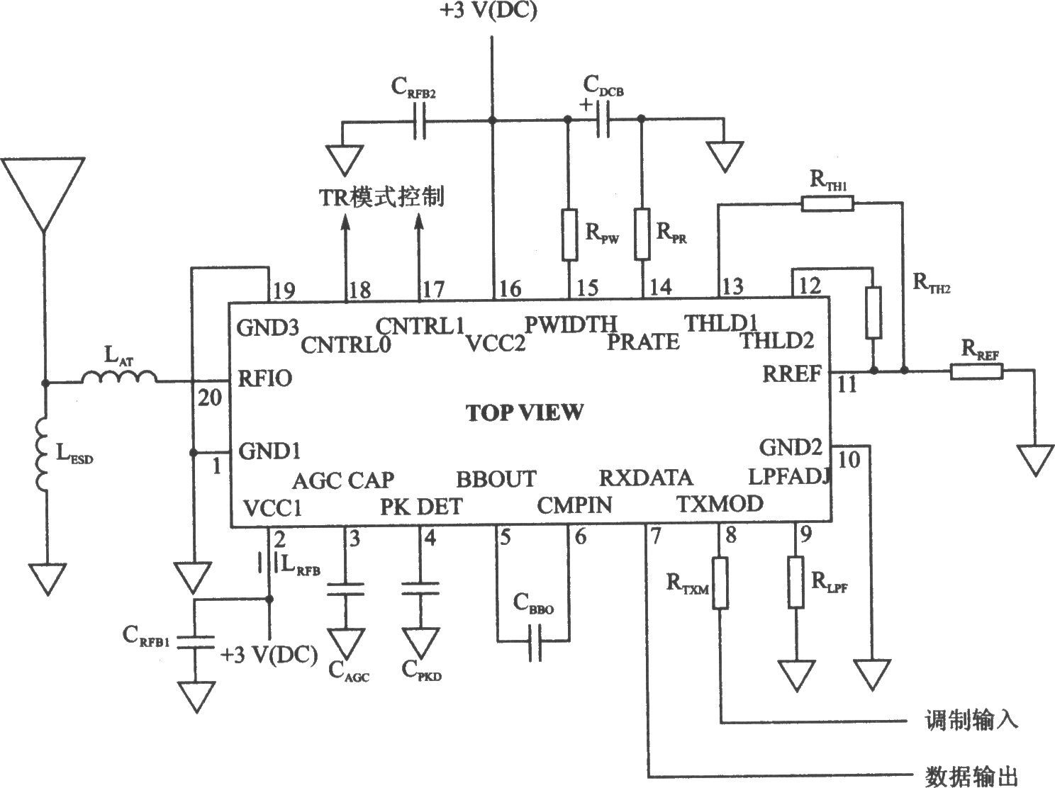 TRl000/TRl004 00K/ASK 916.50/914.00 MHz收发器