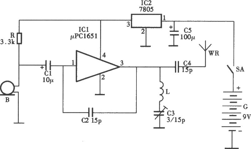 采用MPCI6H的无线话筒电路