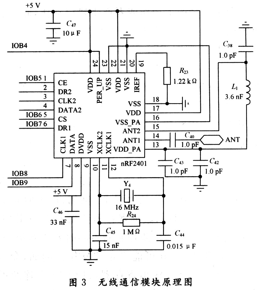 nRF2401A通信模块原理图