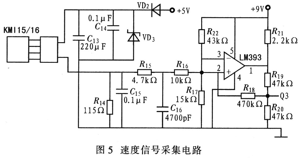 选用集成转速传感器KMIl5/16构成的转速测量电路