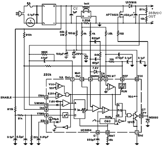 采用UC3854的有源功率因数校正电路工作原理与应用
