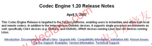  Codec Engine 1.20 Release Notes截图 www.elecfans.com