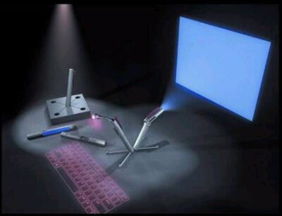 图11：和虚拟键盘结合的投影设备。