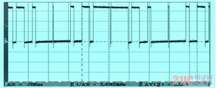 频率 3496Hz，开关角N=3 特定消谐脉宽调制波