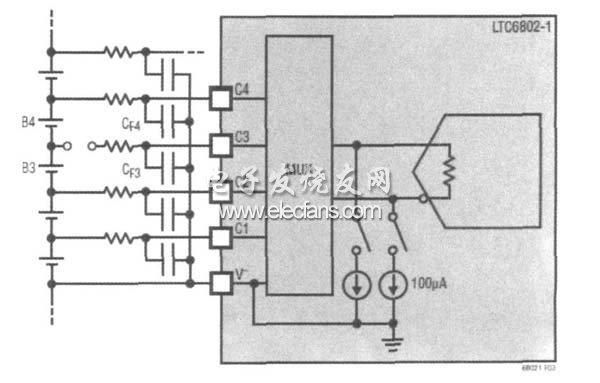 LTC6802带外部滤波的开路检测电路