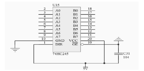 图4 74HC245驱动电路
