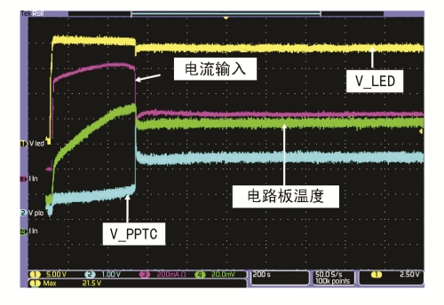 图4、PPTC器件跳闸前后的电路状态