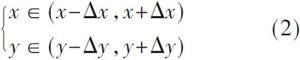 游客的位置坐标(x，y)满足式(2)