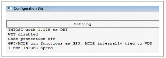 图2，在微控制器里设置这些配置位，软件代码才能正常工作