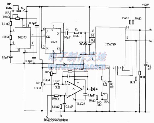 直流/交流逆变器的PWM控制电路图TCA780 APPLICATION