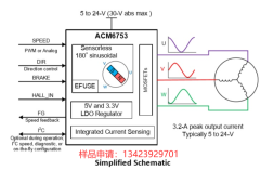 ACM6753（18V/3A三相无感BLDC无刷直流电机驱动IC）
