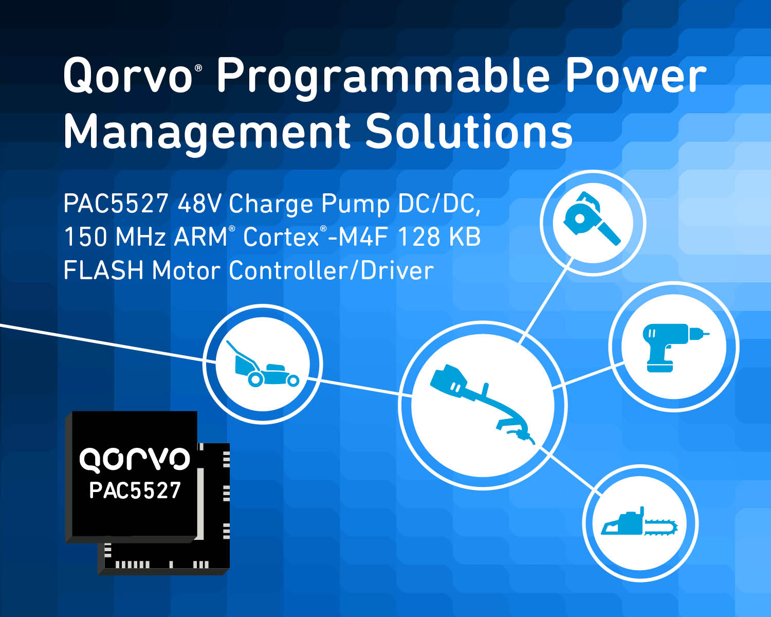 Qorvo®新款适用于无刷直流电动工具的新型电源应用控制器（PAC™）具有突破性的集成水平和性能